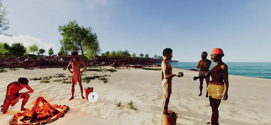 Augmented reality scene: Makassan fishermen