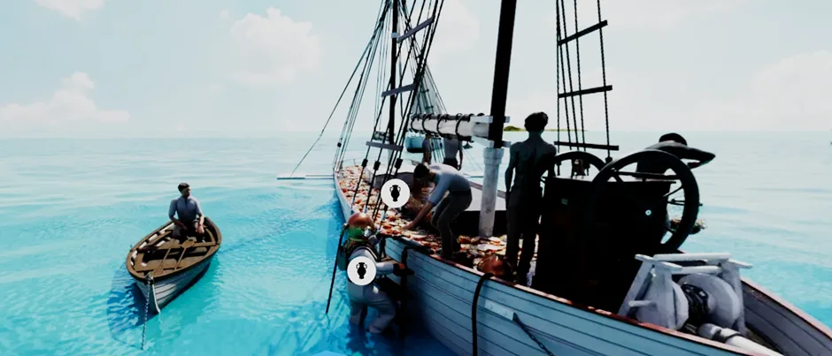 Augmented reality scene: The pearl divers